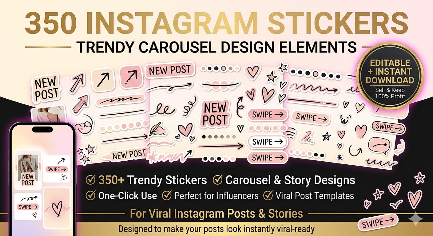 350 INSTAGRAM STICKERS
