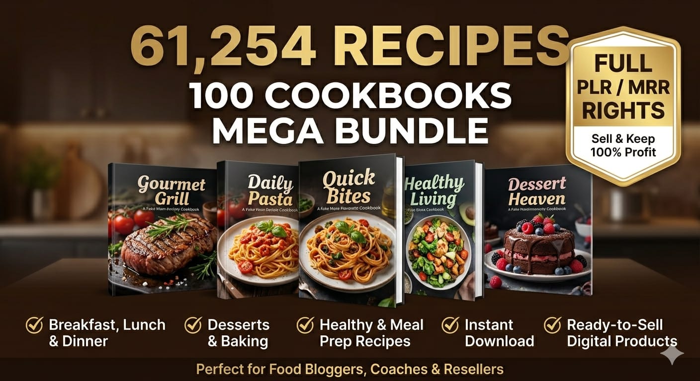 100 COOKBOOKS + 61 254 RECIPES ( WITH PLR/MRR )
